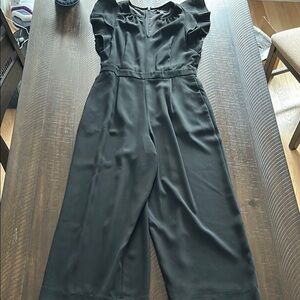 J. Crew Black Sleeveless Jumpsuit with Wide-Leg Design